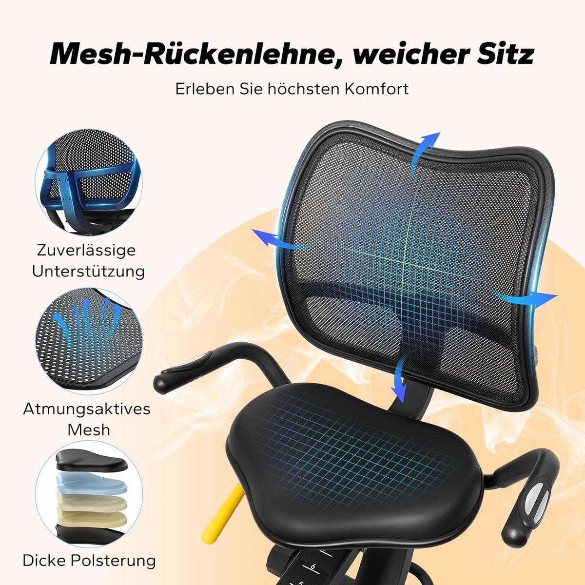 MERACH Recumbent Exercise Bike for Home Cardio Workout with Bluetooth ✨