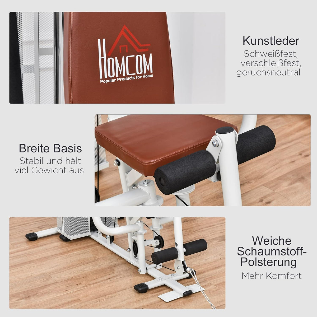 HOMCOM Multistation: Kraftstation mit Latzug, Butterfly & 45 kg Gewichten ✨