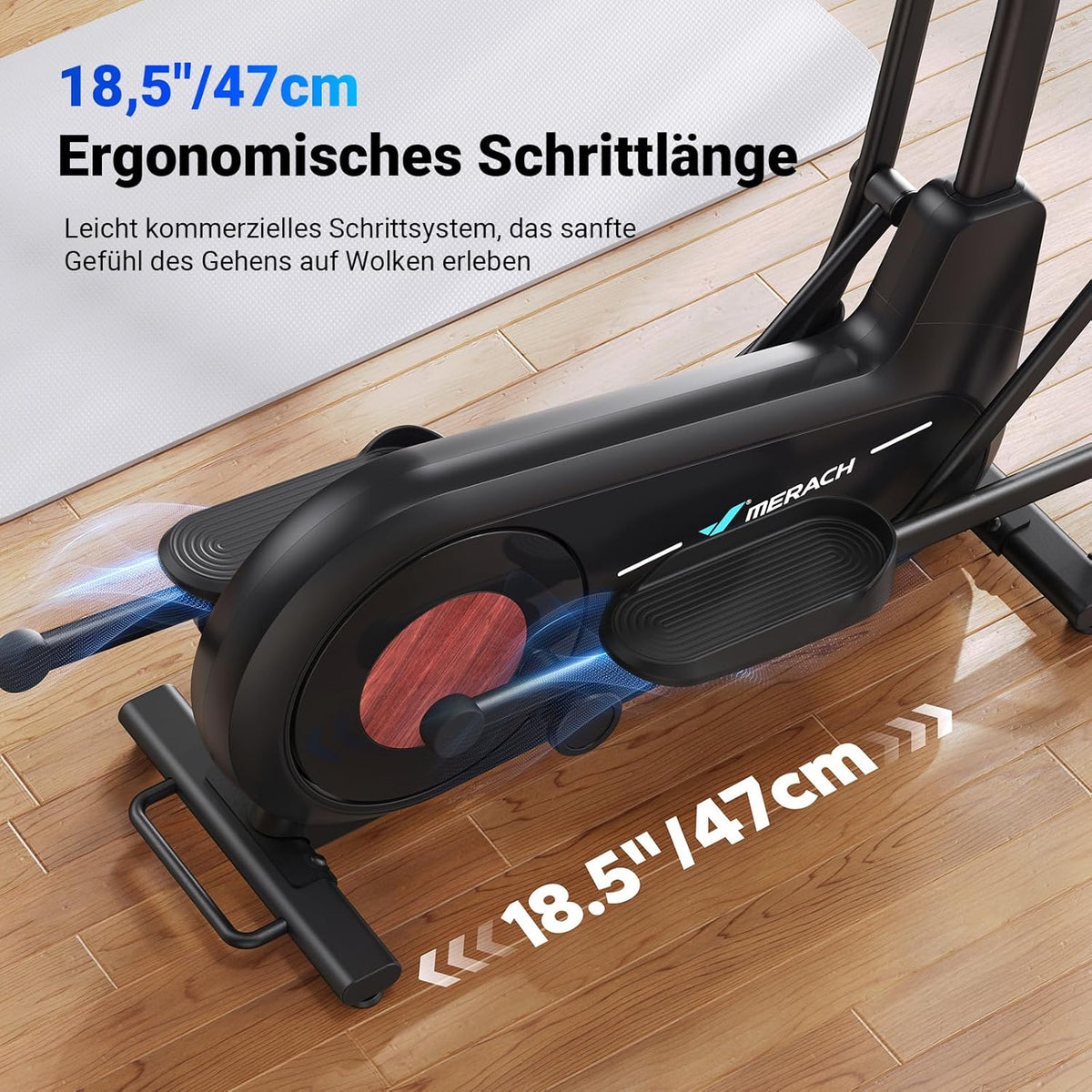 MERACH Heimtrainer Crosstrainer: Leise, Magnetisch, App, 8 Stufen, 160KG Kapazität ✨