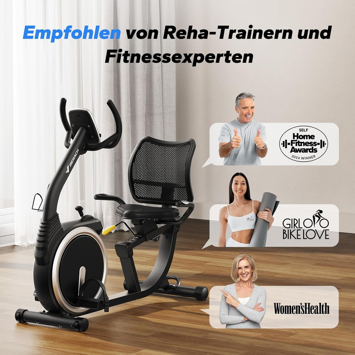 MERACH Recumbent Exercise Bike for Home Cardio Workout with Bluetooth ✨