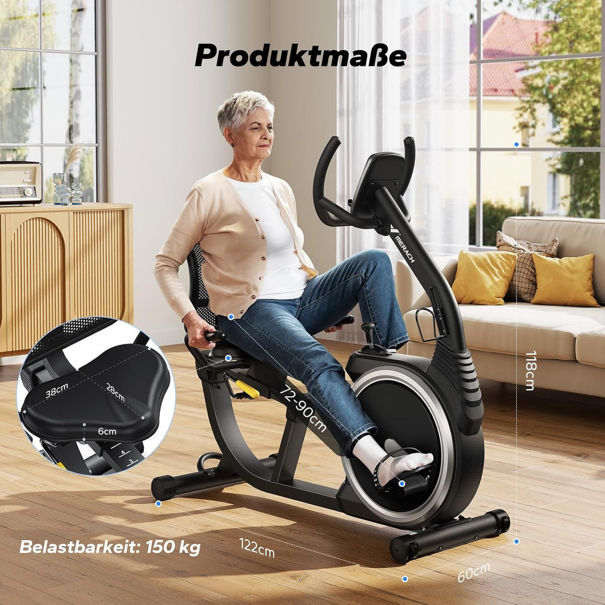 MERACH Recumbent Exercise Bike for Home Cardio Workout with Bluetooth ✨