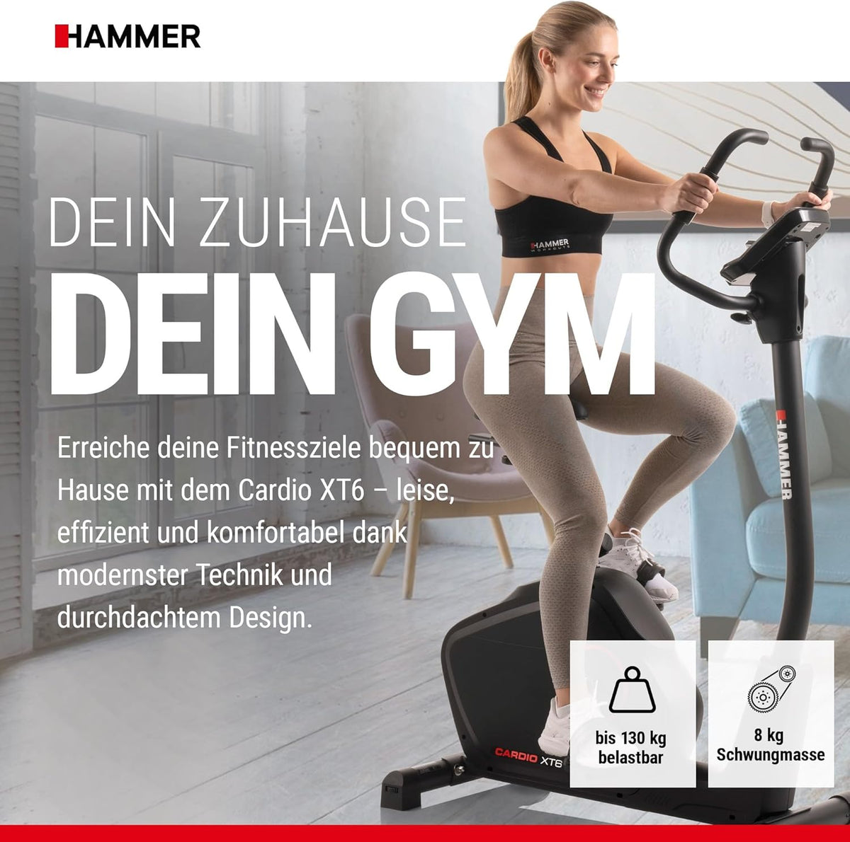 Hammer Cardio XT6/XT7 Ergometer Heimtrainer Fahrrad mit Bluetooth & App ✨