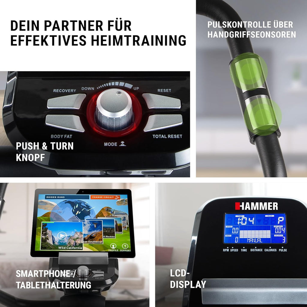 Hammer Cardio XT6/XT7 Ergometer Heimtrainer Fahrrad mit Bluetooth & App ✨