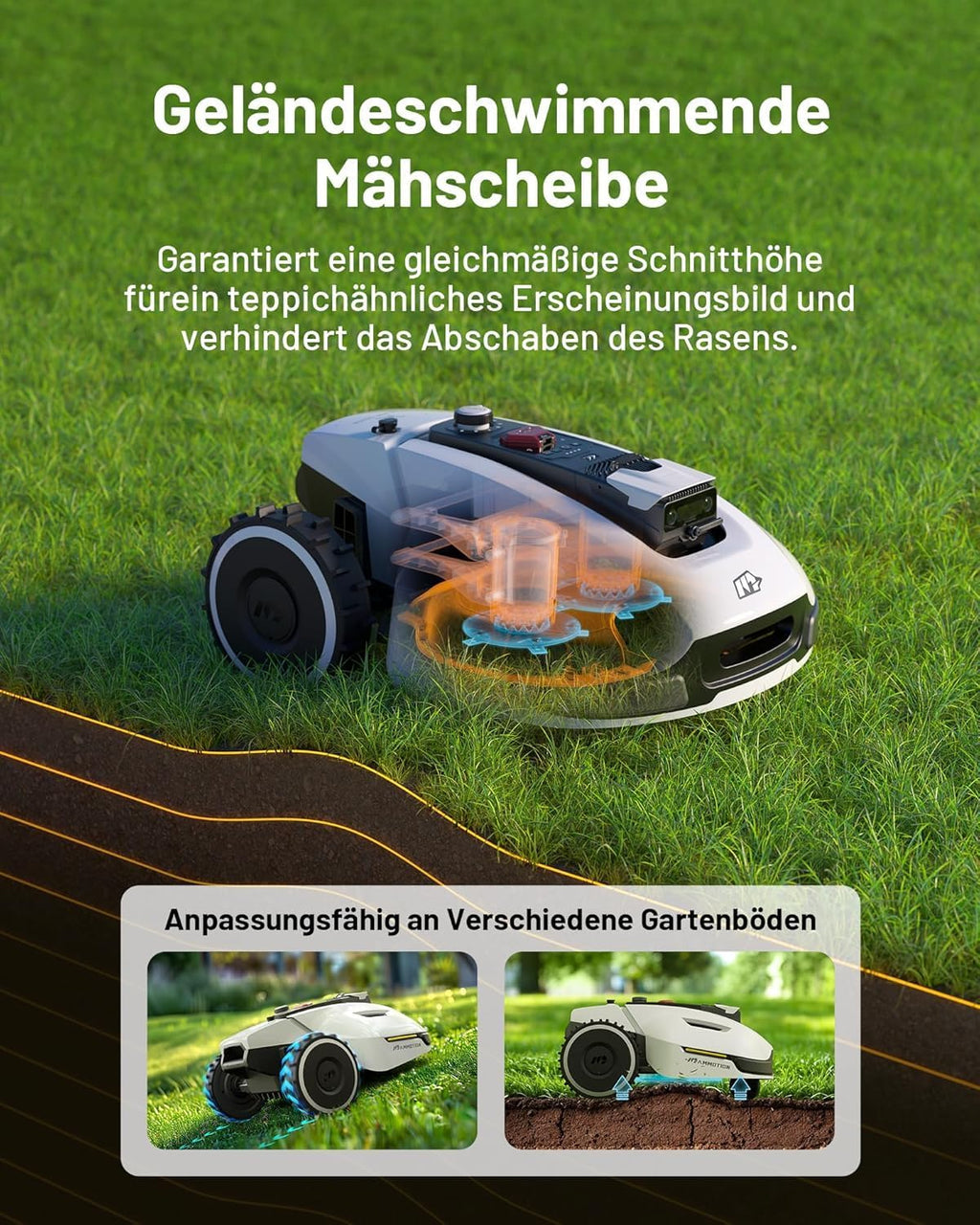 MAMMOTION YUKA 2000, 2000m², Ohne Kabel, NetRTK+Vision, 4G, 50% Steigung
