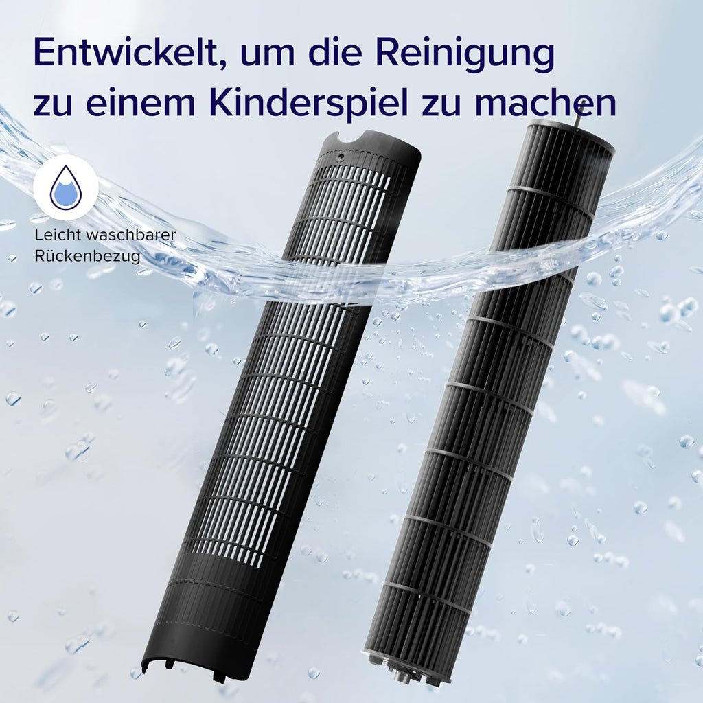 Levoit LTF-F422S-KEU Classic Pro Smart Turmventilator – 12 Stufen, 25dB, 2844m³/h, Alexa, App, Schwarz