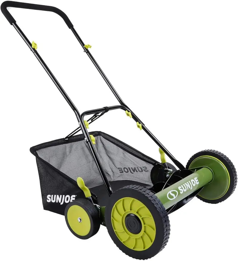 18-Inch Manual Reel Lawn Mower with Grass Catcher – Eco-Friendly, Quiet, and Low-Maintenance Push Mower