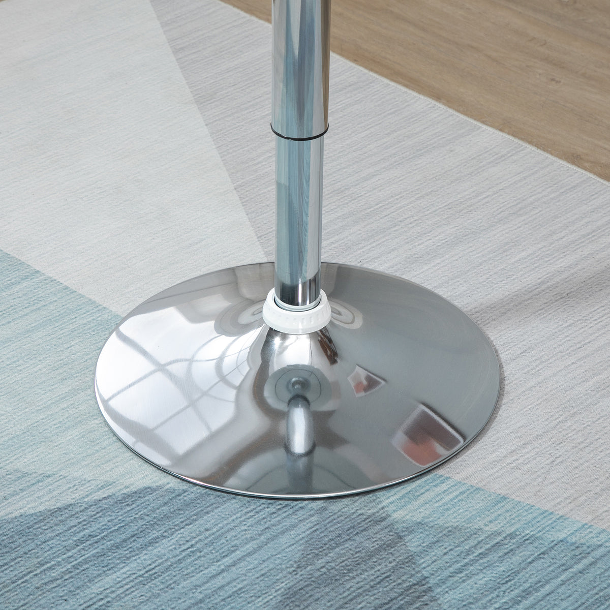 HOMCOM Bartisch moderner Esstisch höhenverstellbarer Bistrotisch Stehtisch Tresentisch Schreibtisch rund Metall ABS-Lackierung Weiß Ø61 x 76-97 cm