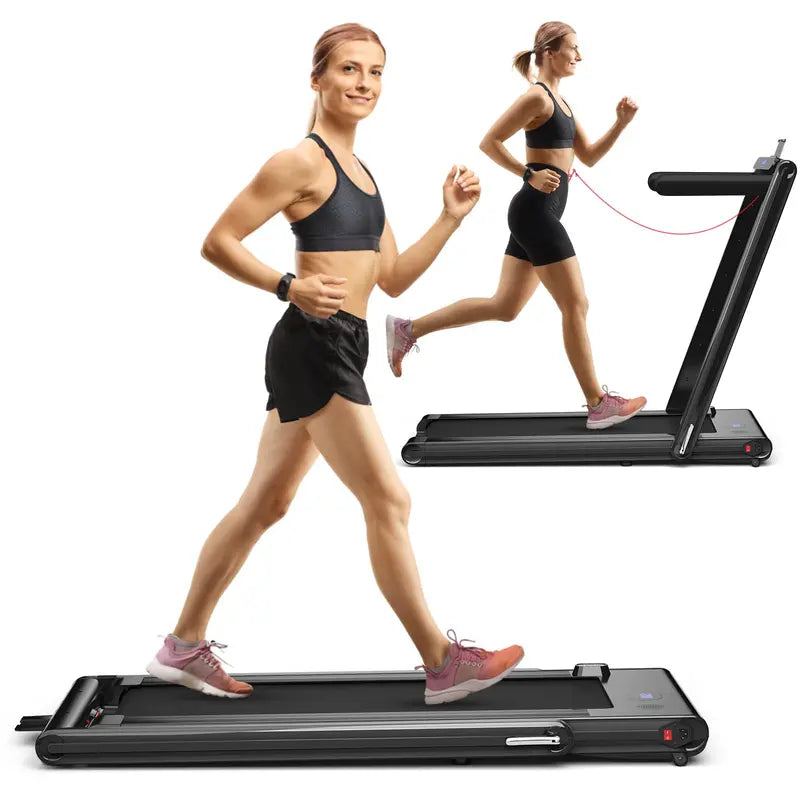 2-in-1 Under-Desk Treadmill – Foldable Electric Model with 2.25HP Motor and LED Control Display