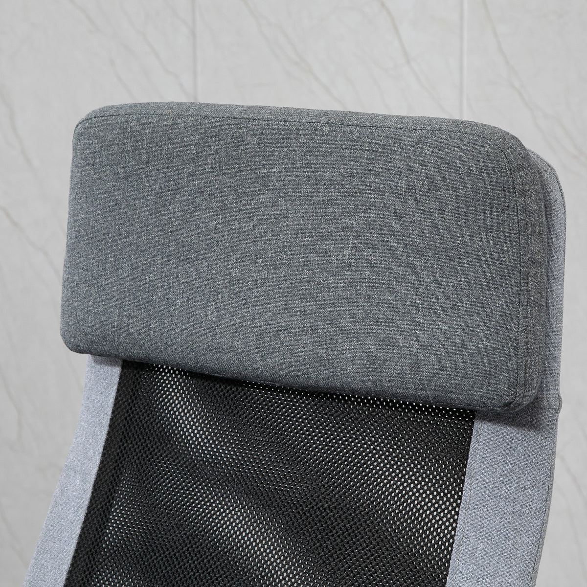 Vinsetto Bürostuhl Computerstuhl ergonomischer Schreibtischstuhl Höhenverstellung und Kopfstütze mit Schaumstoff nordischer Stil hellgrau+schwarz 65 x 67 x 119-129 cm