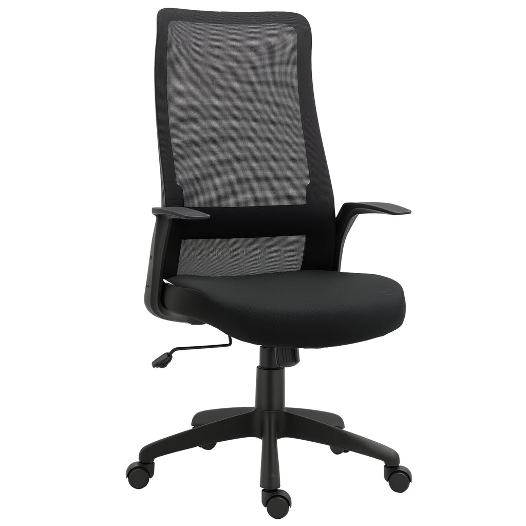 Vinsetto Bürostuhl Kopflehne Home-Office-Stuhl höhenverstellbarer Schreibtischstuhl ergonomisch 360°-Drehräder Büro Schaumstoff Nylon Schwarz 62 x 62 x 113-122 cm