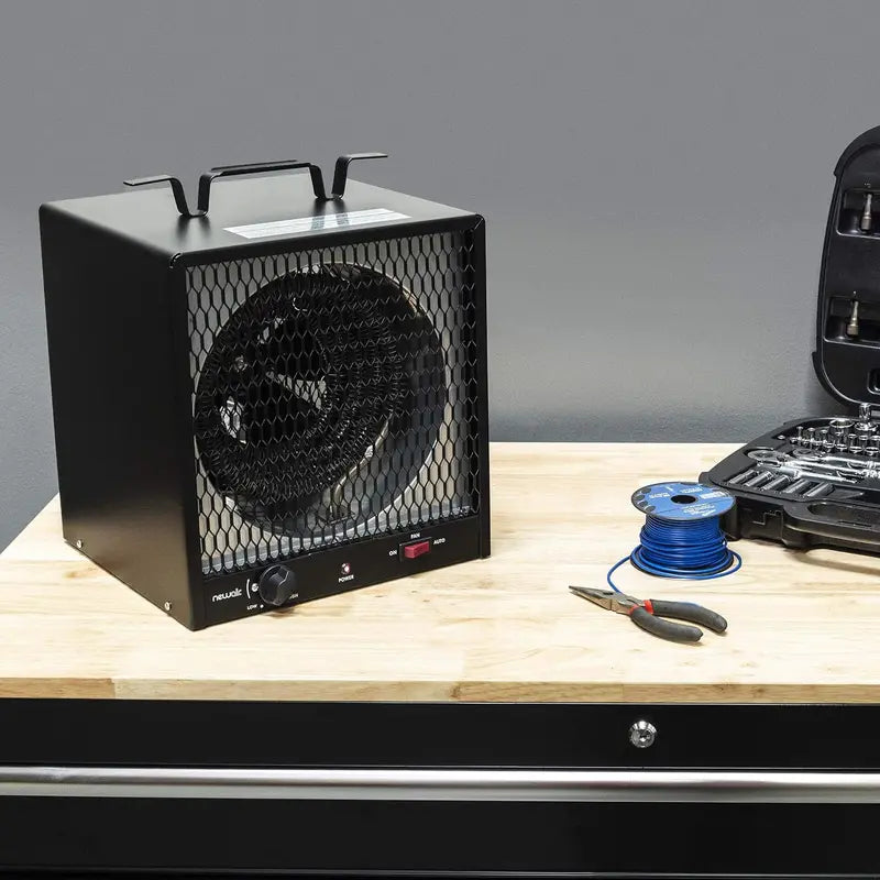 240V Portable Garage Heater – Industrial-Strength 600 sq. ft. Electric Heater with Built-in Thermostat & Carrying Handle