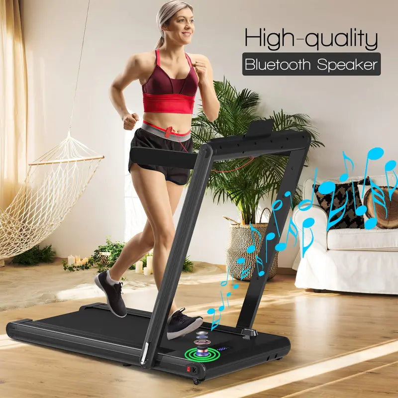 2-in-1 Under-Desk Treadmill – Foldable Electric Model with 2.25HP Motor and LED Control Display