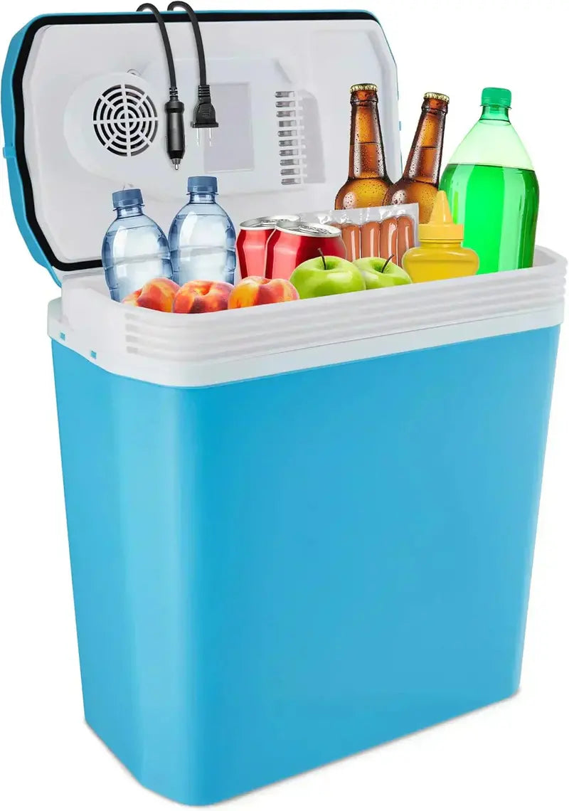 24L Portable Thermoelectric Cooler & Warmer for Cars and Trucks – Compact 12V Electric Fridge with Carry Handle
