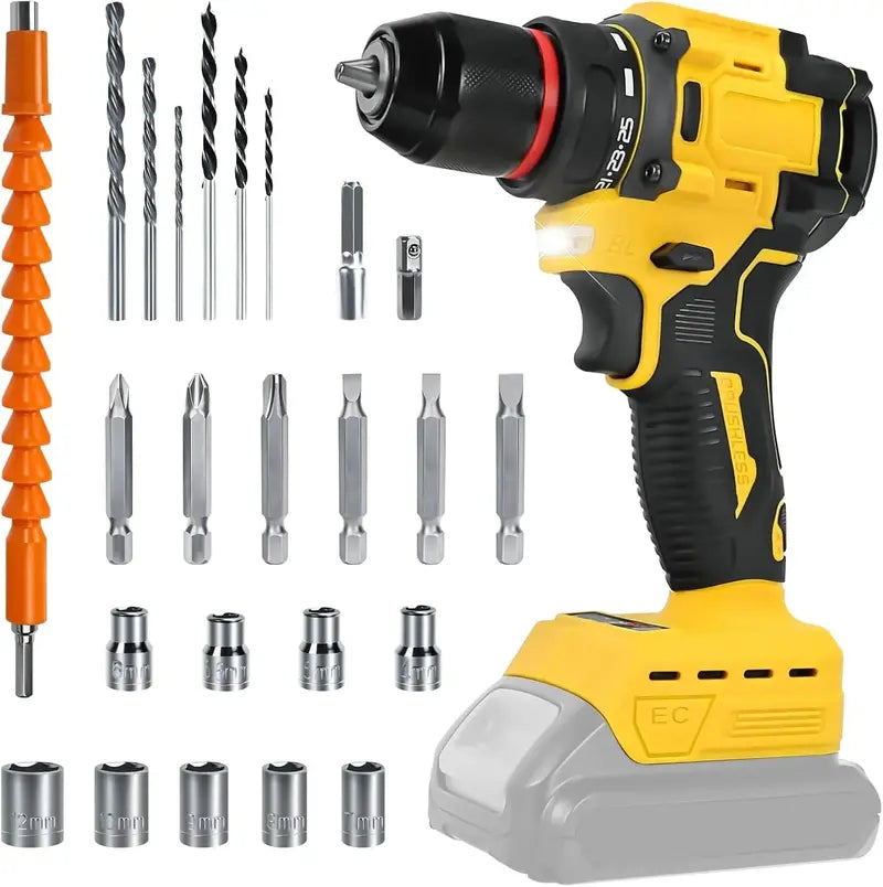 20V Brushless Cordless Drill Driver – Dewalt Battery Compatible, Two-Speed Control