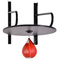 HOMCOM Punching Ball Speedball Boxen mit drehbarer Plattform + Luftpumpe Höhenverstellbar Stahl synthetische Beschichtung Rot Schwarz