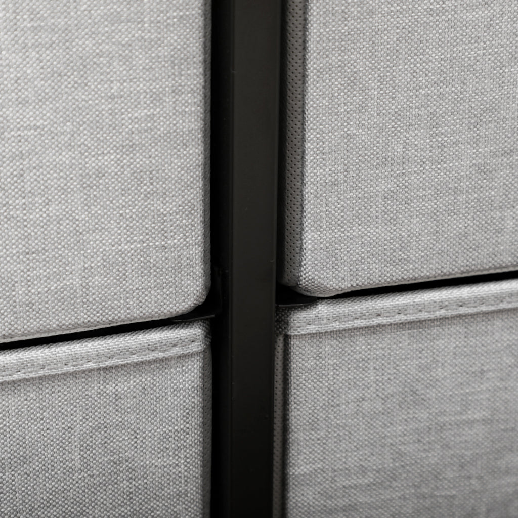 HOMCOM Kommode mit 8 Stoffschubladen, Metallrahmen, Ablage, 80x30x81,5 cm, Grau/Schwarz
