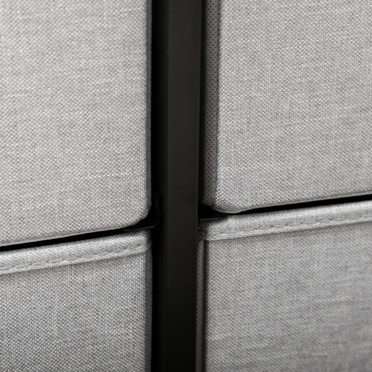 HOMCOM Kommode mit 8 Stoffschubladen, Metallrahmen, Ablage, 80x30x81,5 cm, Grau/Schwarz