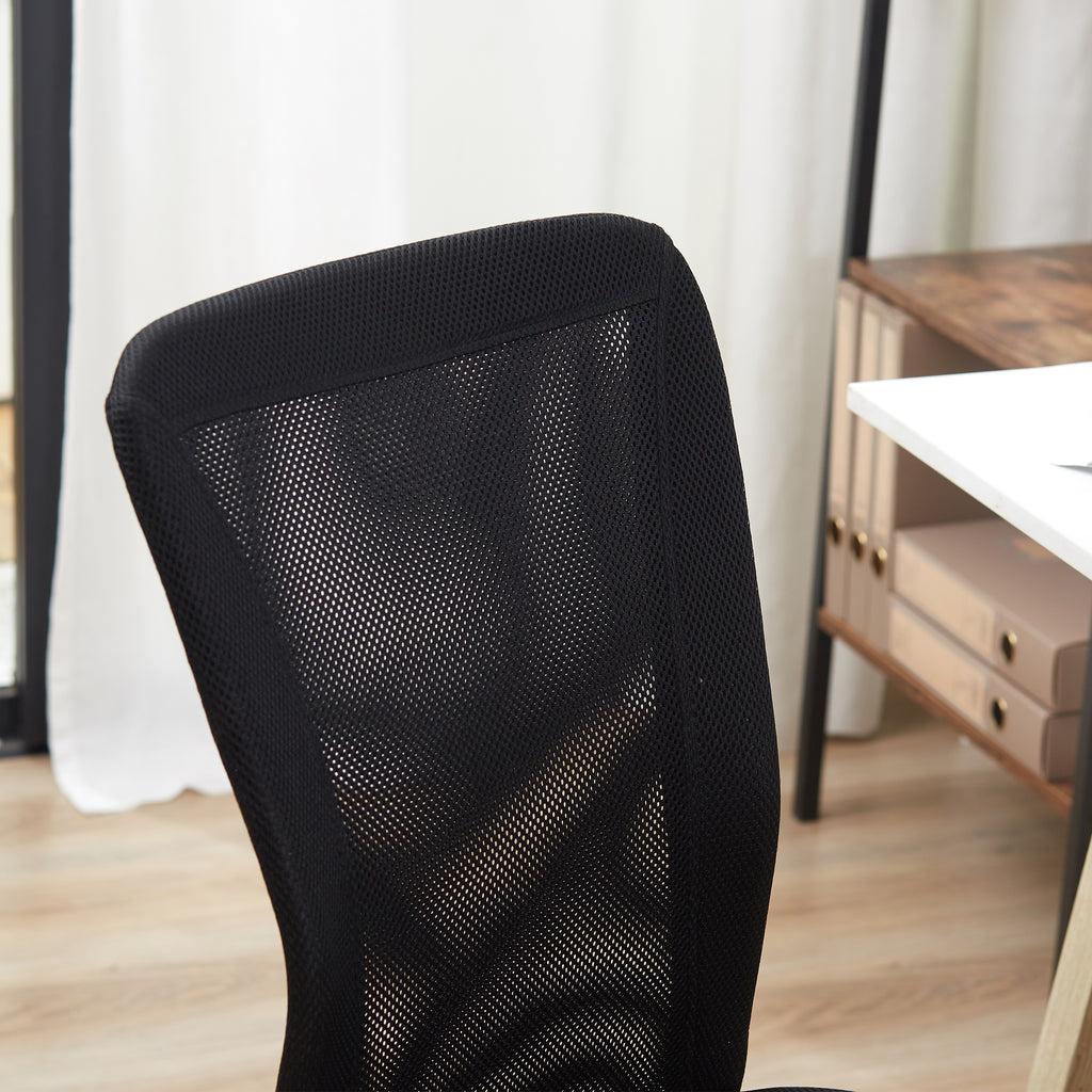 Vinsetto Bürostuhl Schreibtischstuhl, höhenverstellbar, Mesh, 43 cm x 58 cm x 100 cm, Schwarz