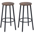 HOMCOM Barhocker-Set aus 2 Barstühlen im Industrial Design, Metallrahmen, Fußstütze, 42 x 42 x 65 cm