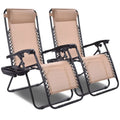 2-Piece Zero Gravity Patio Chairs – Folding Outdoor Recliners with Adjustable Positions
