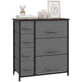 HOMCOM Kommode mit 7 faltbaren Stoffschubladen, Vlies, Metallgestell, 63,5 x 30 x 71 cm, Dunkelgrau