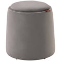 HOMCOM 2-in-1 Hocker in Samtoptik inklusive Stauraum und abnehmbaren Deckel Φ44 cm x 47,5 cm Grau