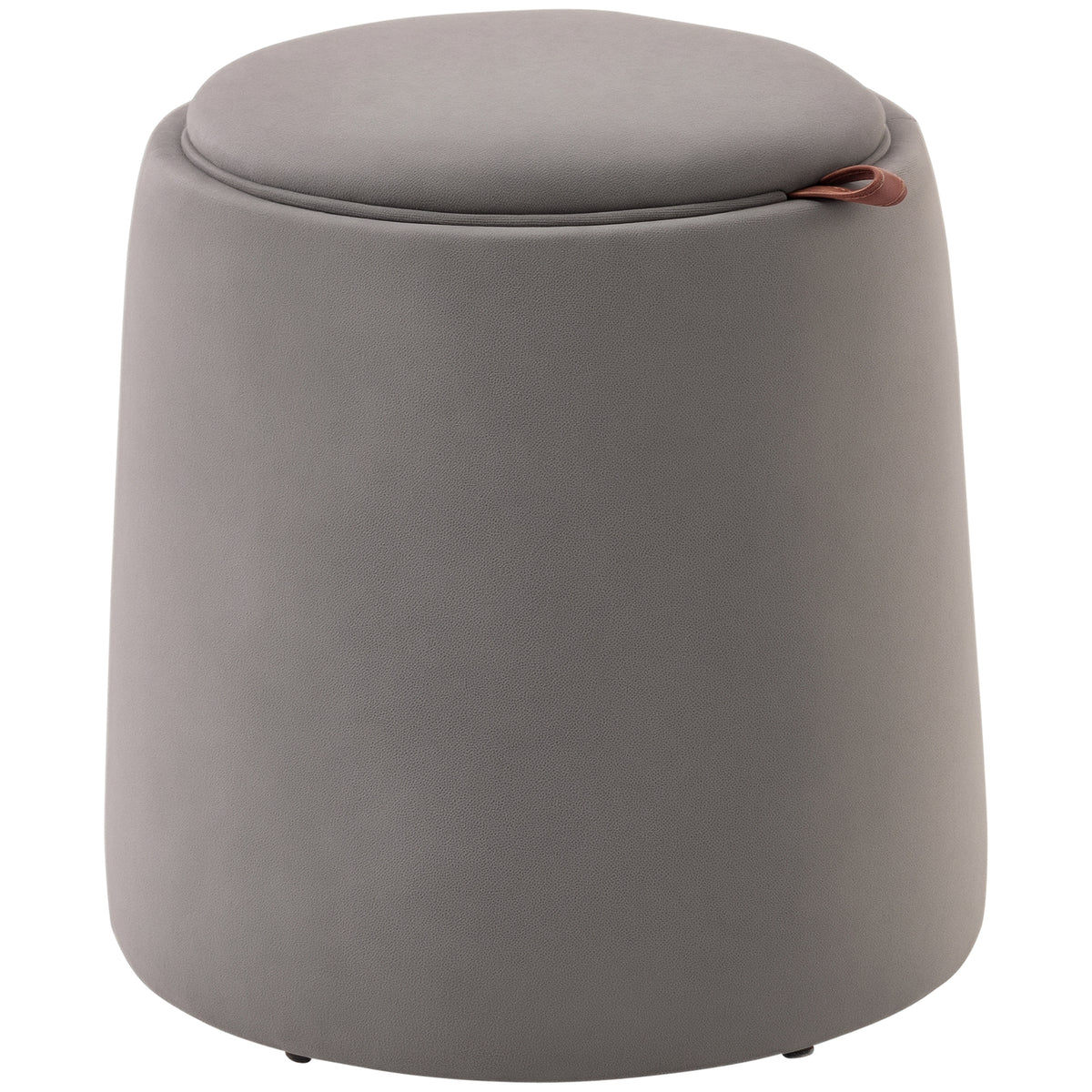 HOMCOM 2-in-1 Hocker in Samtoptik inklusive Stauraum und abnehmbaren Deckel Φ44 cm x 47,5 cm Grau