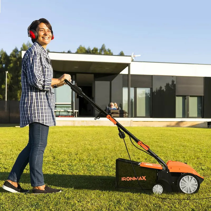 2-in-1 Electric Lawn Dethatcher & Weeder – 12-Amp, 3-Depth Adjustable Tool