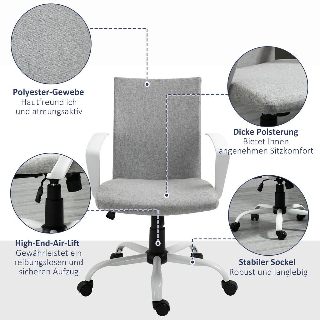 Vinsetto Bürostuhl Drehstuhl höhenverstellbarer Home-Office-Stuhl Schaumstoff Nylon