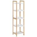 HOMCOM® Badregal Standregal Lagerregal Küchenregal 5 Ablagen Bambus + MDF 32 x 30 x 130 cm