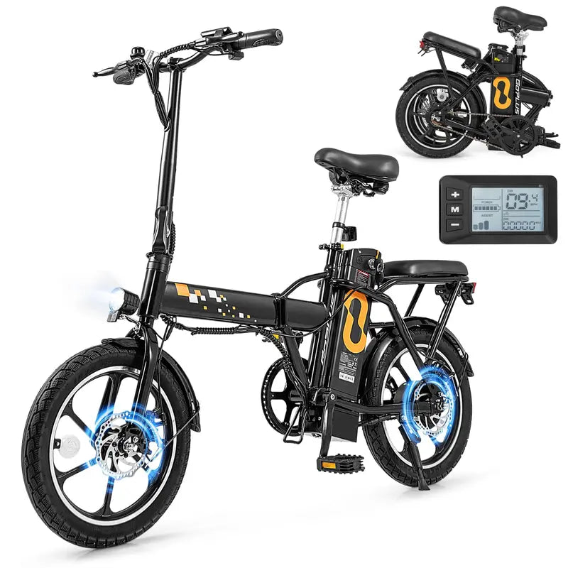 16-Inch Folding Electric Bike – 650W Brushless Motor, Removable 42V 10.4Ah Battery