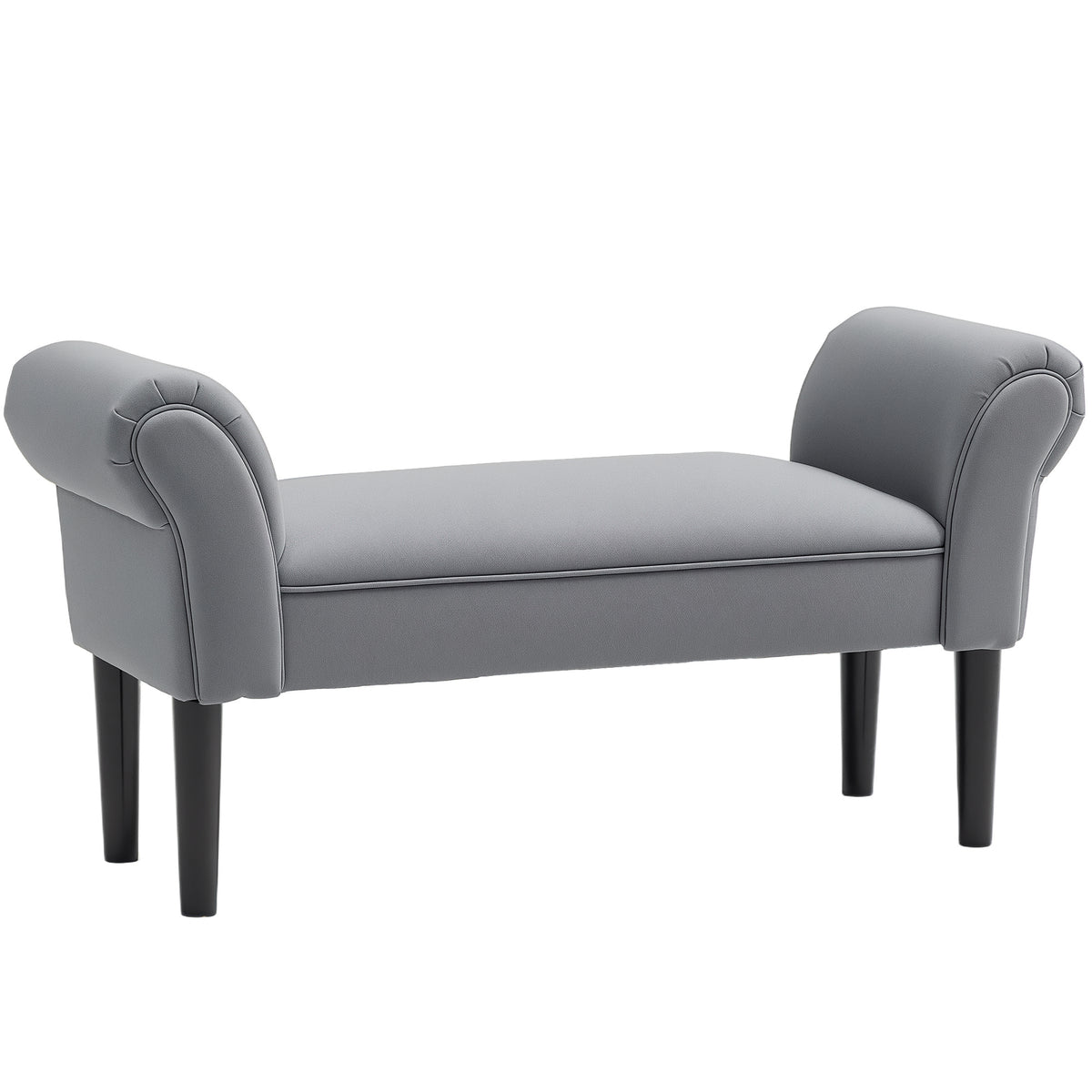 HOMCOM Sitzbank, Bettbank, robuste Bauweise, weiche Polsterung, 102x36x51 cm, Grau
