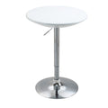HOMCOM Bartisch moderner Esstisch höhenverstellbarer Bistrotisch Stehtisch Tresentisch Schreibtisch rund Metall ABS-Lackierung Weiß Ø61 x 76-97 cm