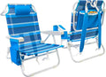 2-Pack Textilene Beach Chairs – 5-Position Folding Recliners with Cooler Bag & Carry Straps