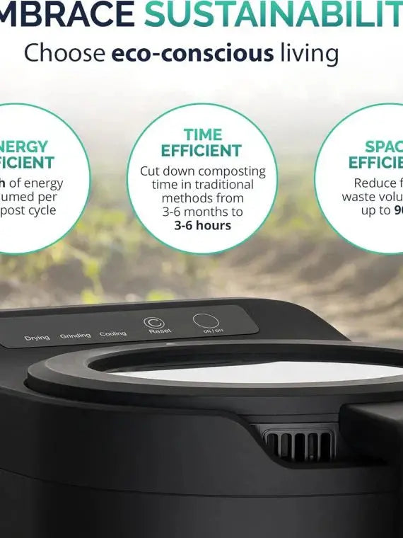 2.5L Electric Kitchen Composter – Odorless Countertop Food Waste Processor with Clear Lid